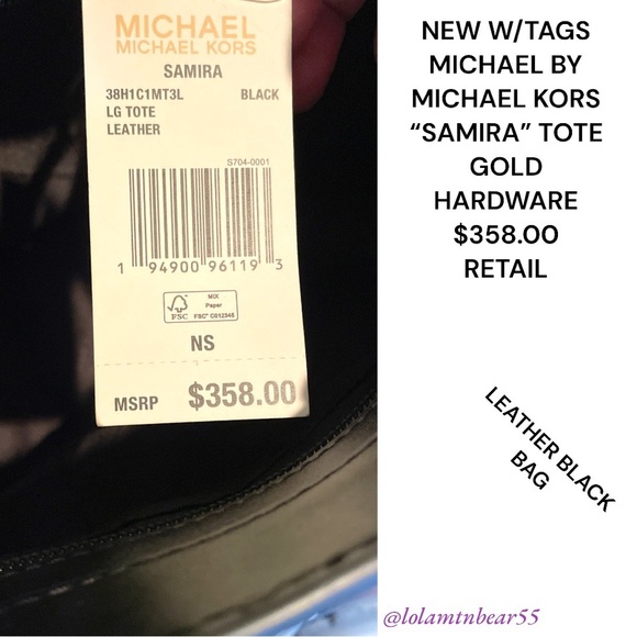 MICHAEL BY MICHAEL KORS “SAMIRA” BLACK LRG TOTE/PURSE BRAND NEW WITH TAGS - Picture 6 of 14